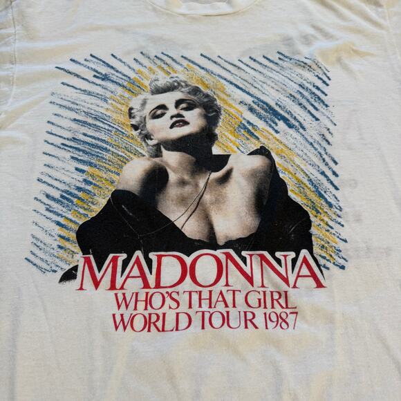Vintage 1987 Madonna Who’s That Girl World Tour T-Shirt Single Stitch Medium - Picture 4 of 5